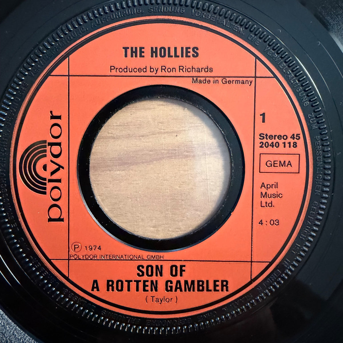 Hollies - Son Of A Rotten Gambler / 1. D-Press. 1974 - (M-/VG+)