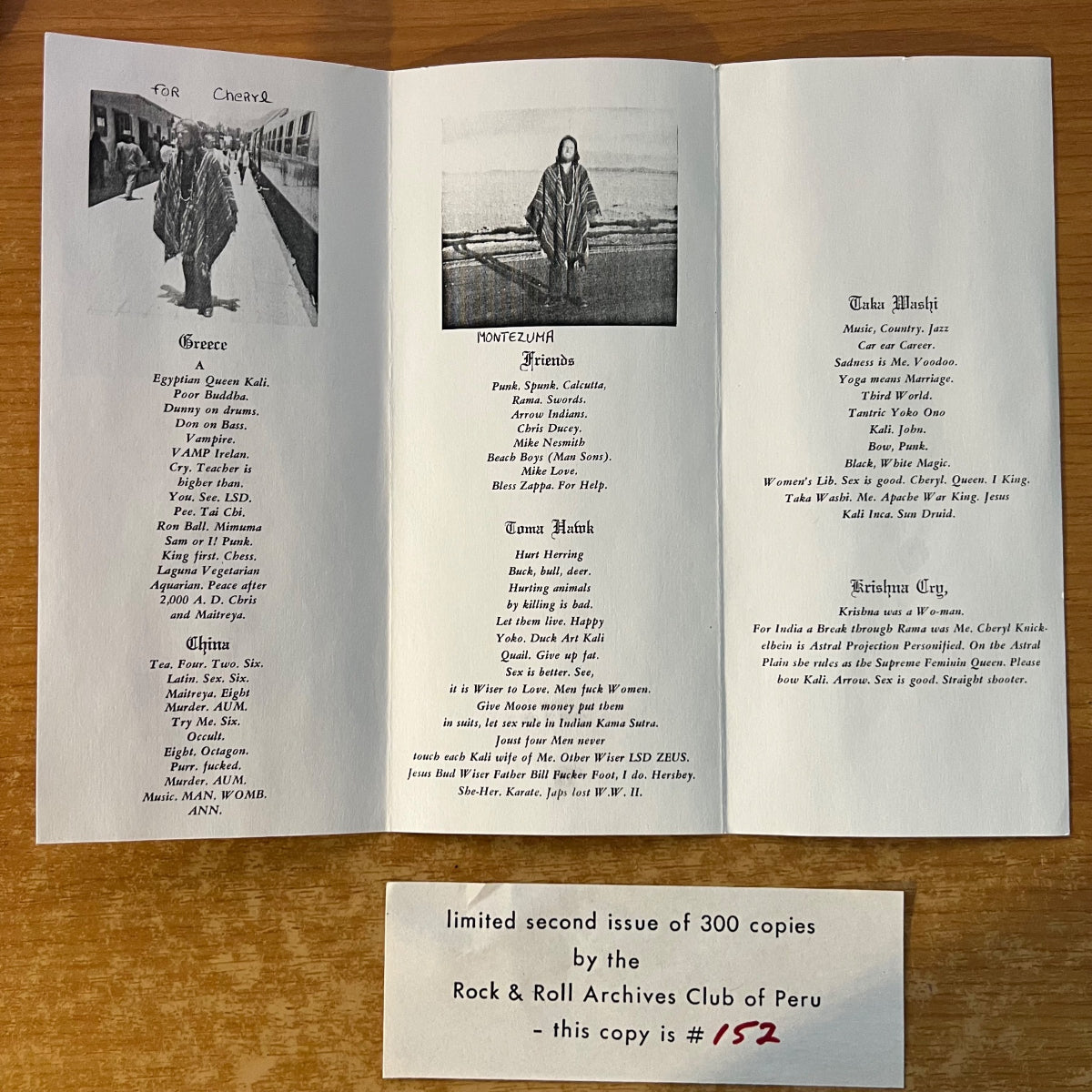 Satya Sai Maitreya Kali - Apache / US-Press. 1980 - Mono - Limited Edition - (VG++/VG++)