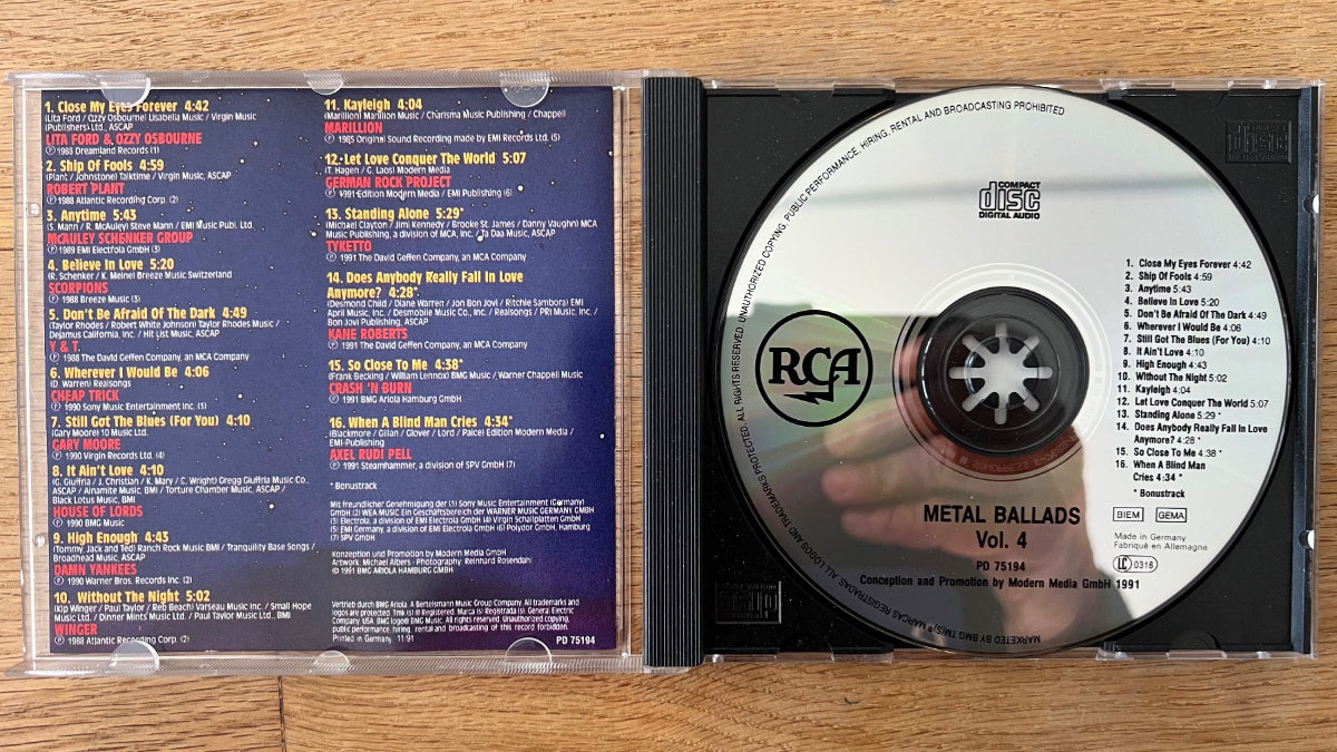 Various - Metal Ballads Vol. 4 / CD - 1. D-Press. 1991 - (M-/M-)