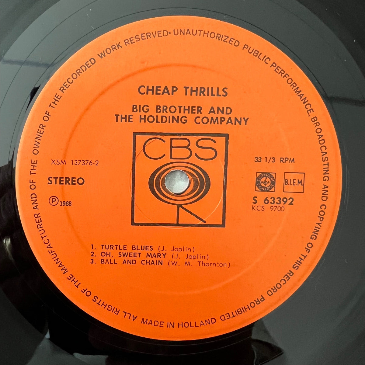 Big Brother & The Holding Company - Cheap Thrills / 1. NL-PRESS. 1968 - (M-/VG+)
