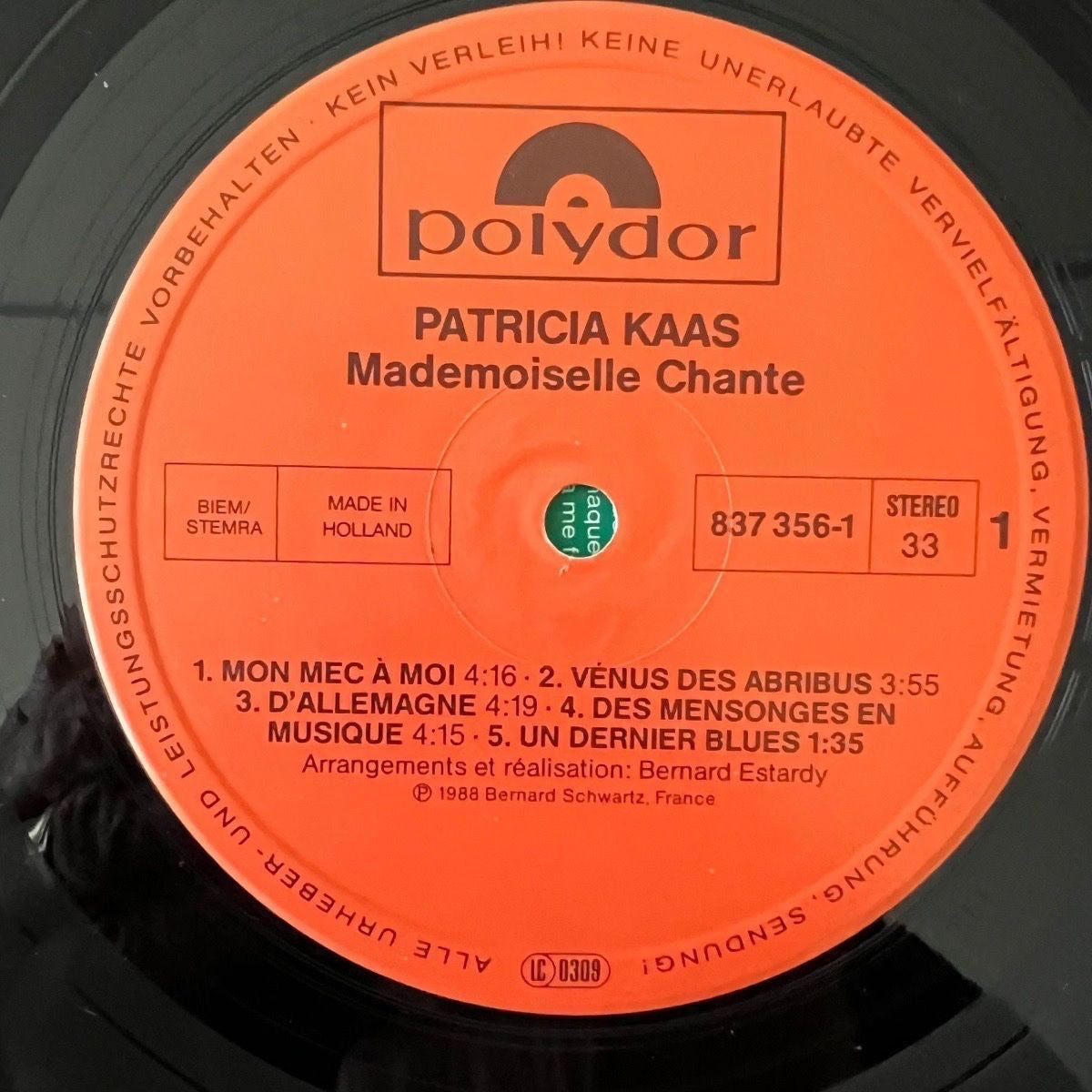 Patricia Kaas - Mademoiselle Chante.. / 1. D-Press. 1988