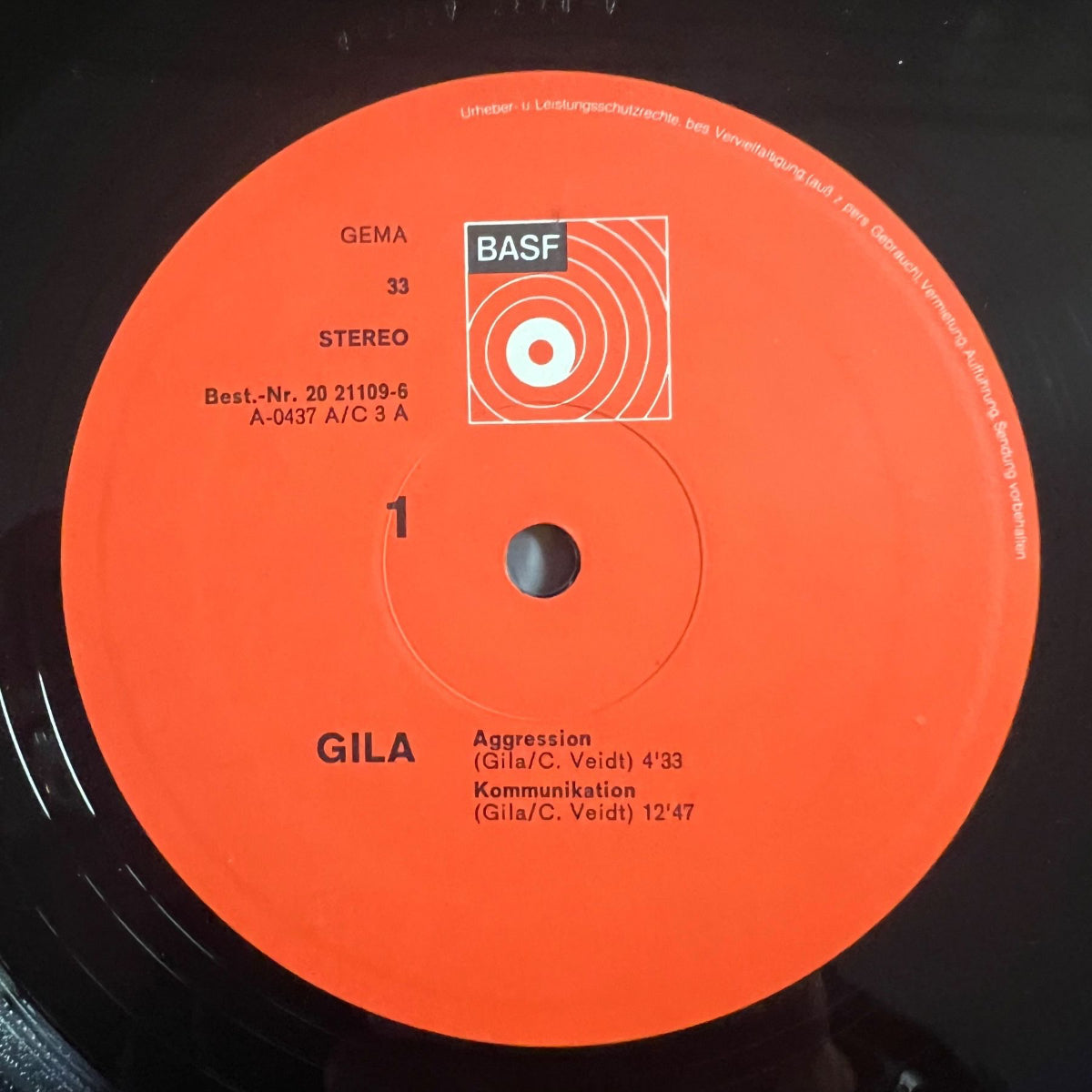Gila - Same / 1. D-Press. 1971 - Incl. Hype Sticker & Poster - (M-/M-)