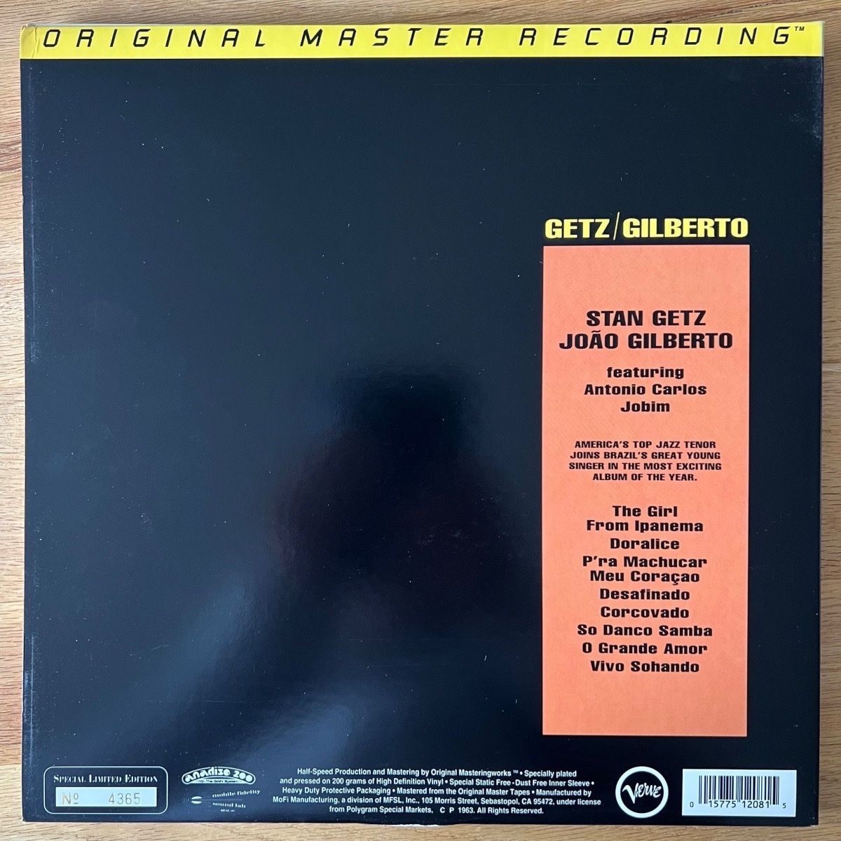 Stan Getz & Joao Gilberto - Same / Audiophile MFSL 1994 - (M-/M-)