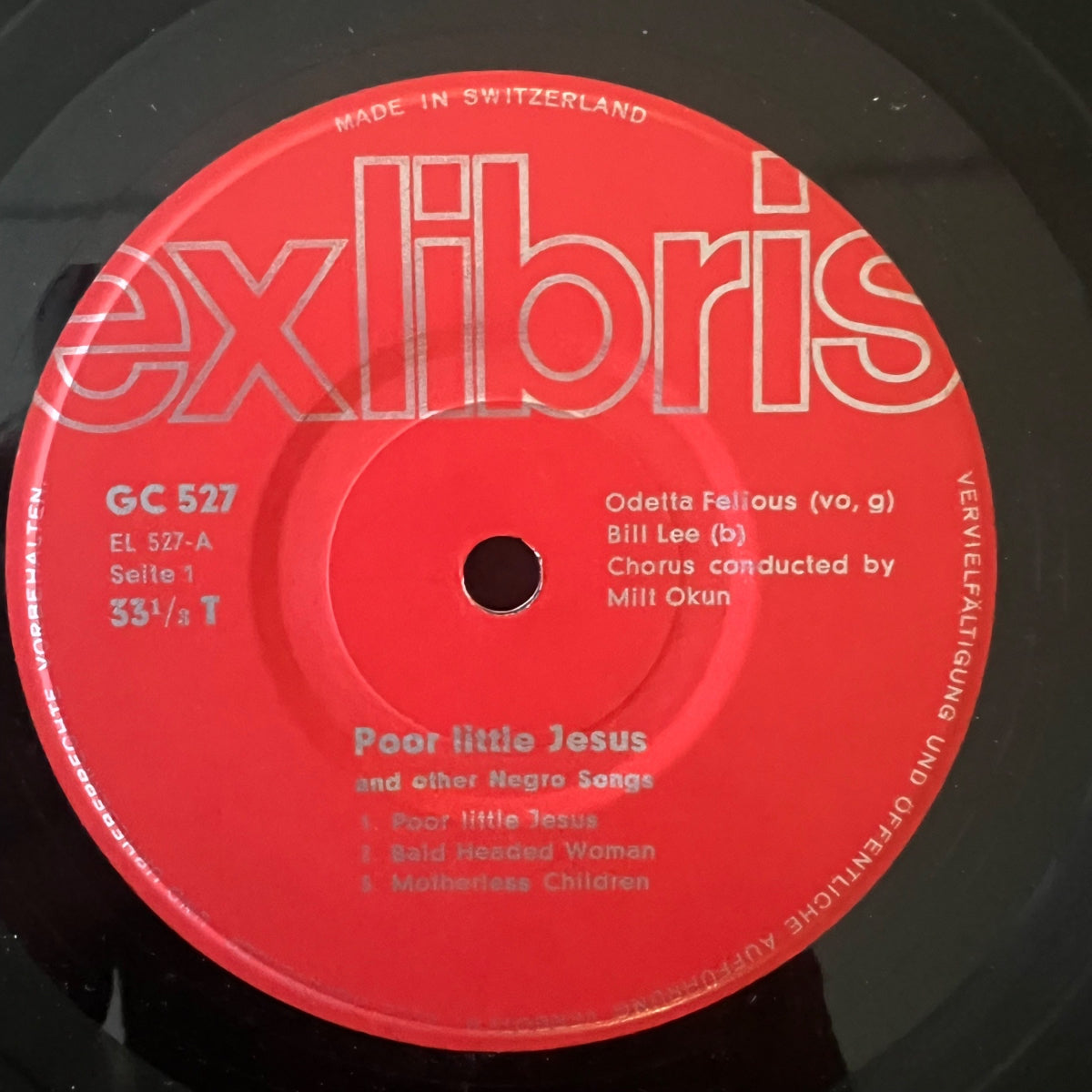 Miss Felious - Poor Little Jesus & Other Negro Songs / 1. Swiss-Press. 197? - 6 Track EP - (VG+/VG+)
