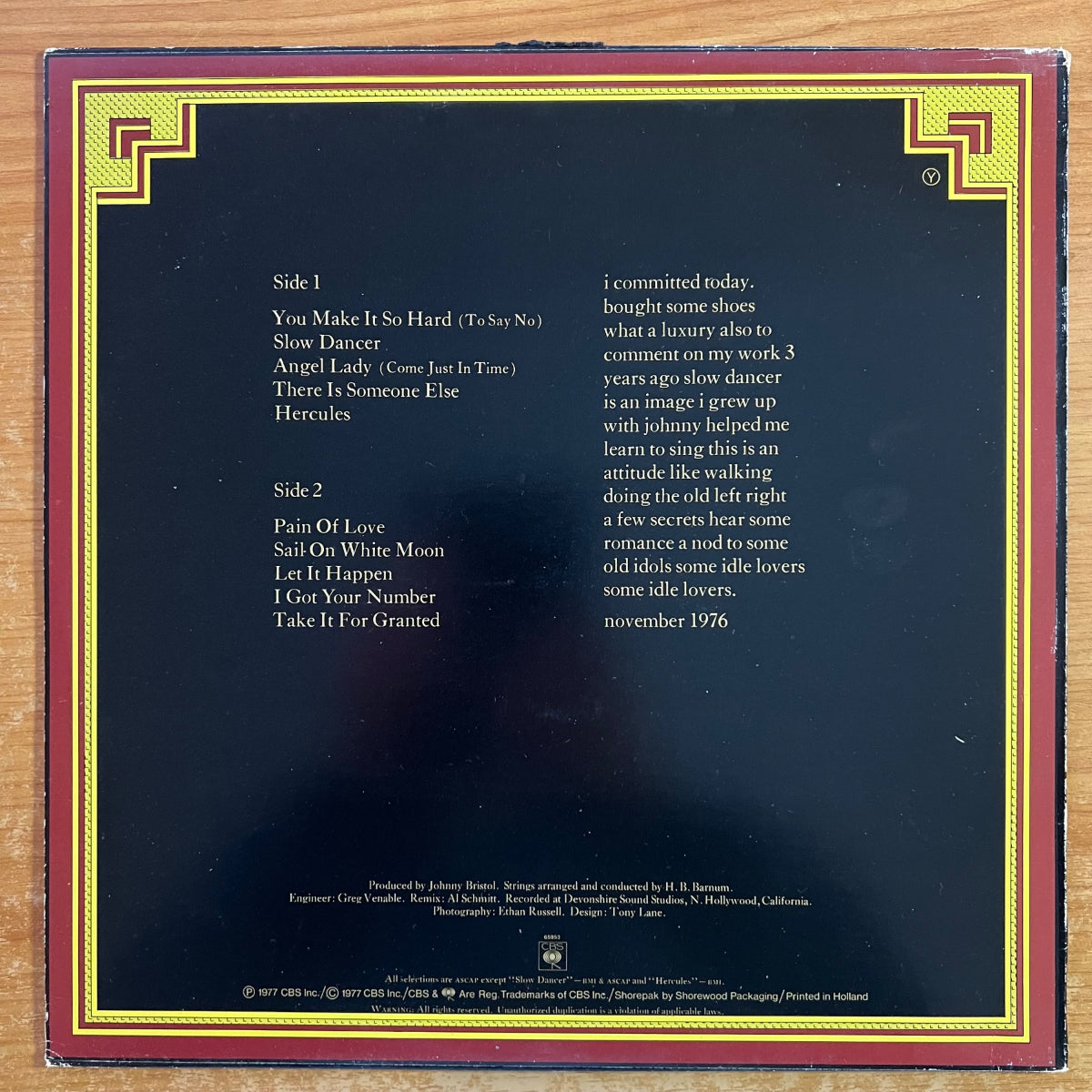 Boz Scaggs - Slow Dancer / NL-Press. 1977 - (M-/VG+)