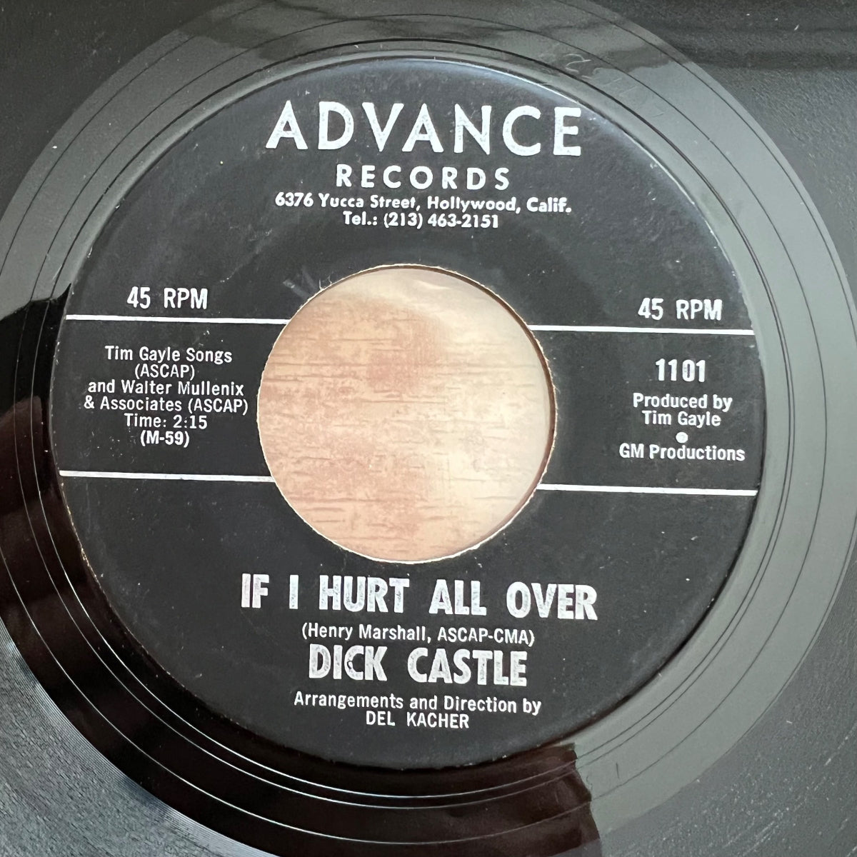 Dick Castle - If I Hurt All Over / 1. US-Press. 1967 - (VG++/Neutral)