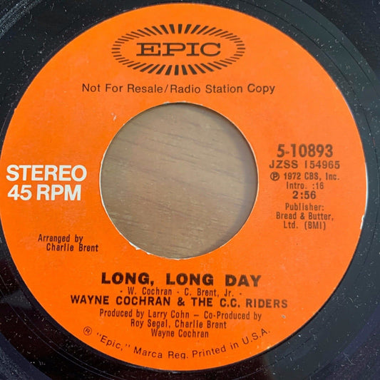 Wayne Cochran & The C.C. Riders - Long Long Day/ US-Promo 1972 - (VG++/Neutral)