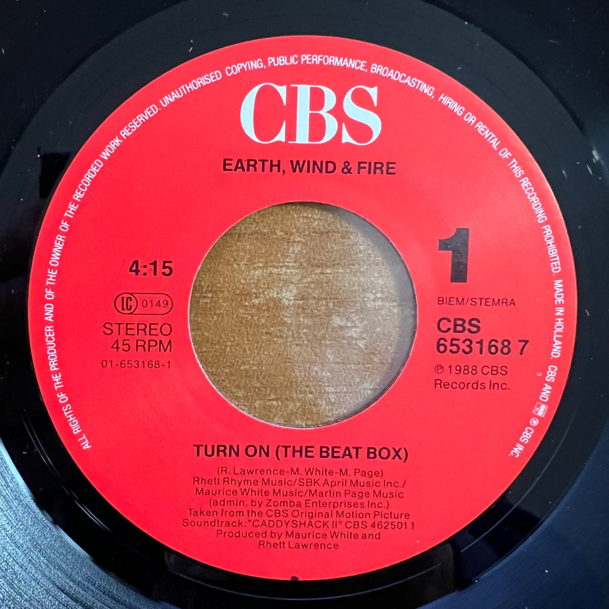 Earth, Wind & Fire - Turn On / 1. EU-Press. 1988 - (M-/M-)