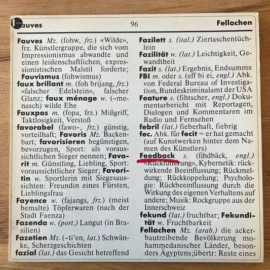 Feedback - Same / 1. Swiss-Press. 1982 - CH-Electro Prog
