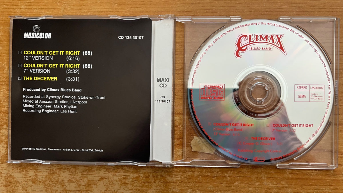 Climax Blues Band - Couldn't Get Right (88) / CD-Single - 1.D-Press. 1989 - (M-/M-)
