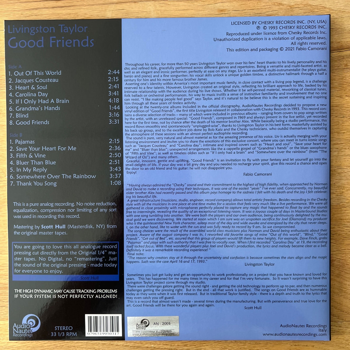 Livingston Taylor - Good Friends / Audiophile US-Press. 2021 - (Mint/M-)