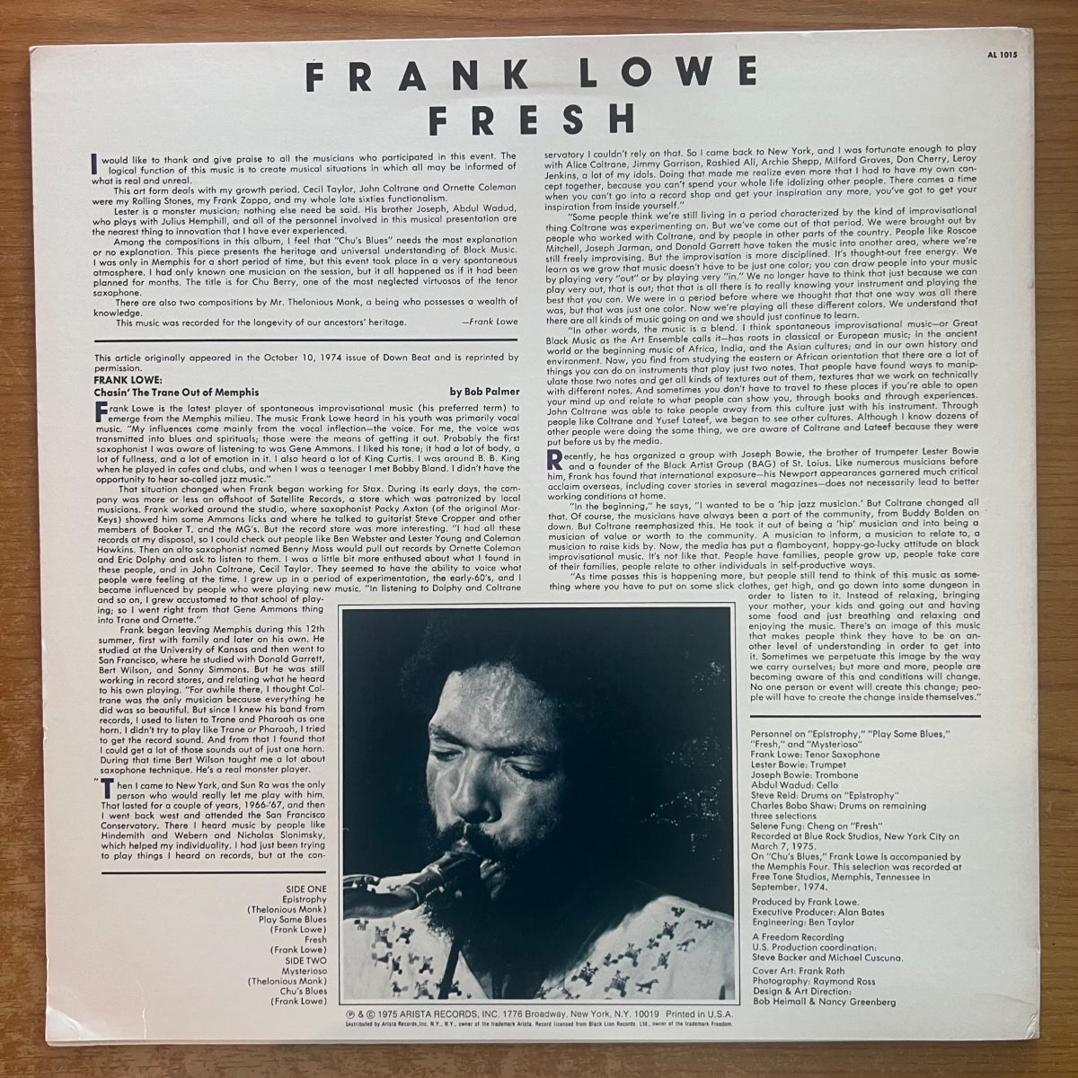 Frank Lowe - Fresh / 1. US-Press. 1975 - (M-/VG++)