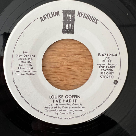 Louise Goffin - I've Had It / US-Promo 1981 - (M-/Neutral)