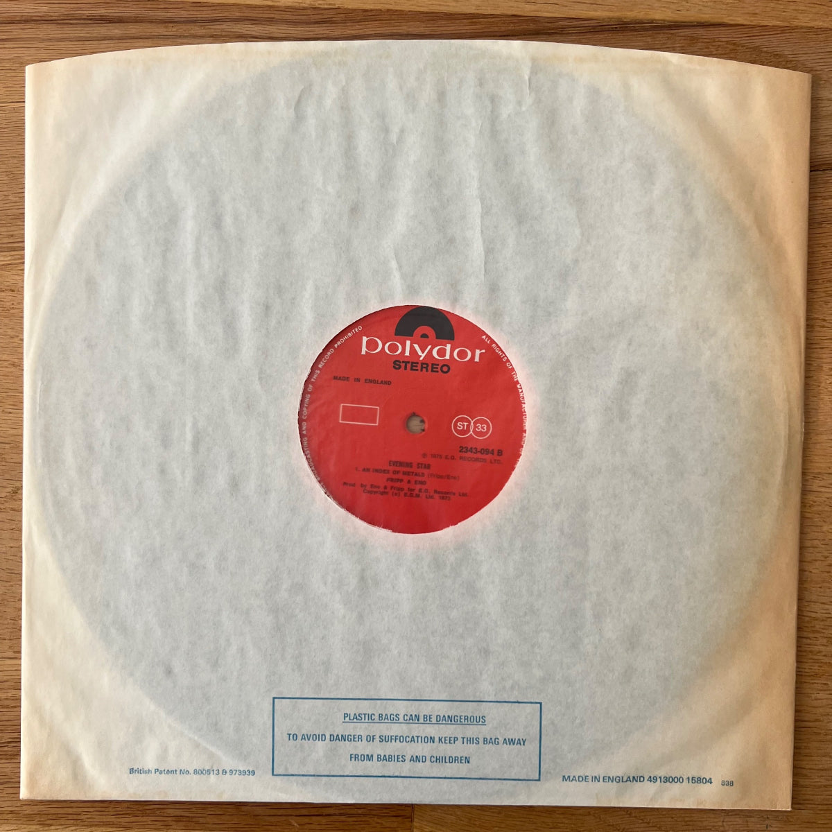 Fripp & Eno - Evening Star / UK-Press. 1977 - (M-/M-)
