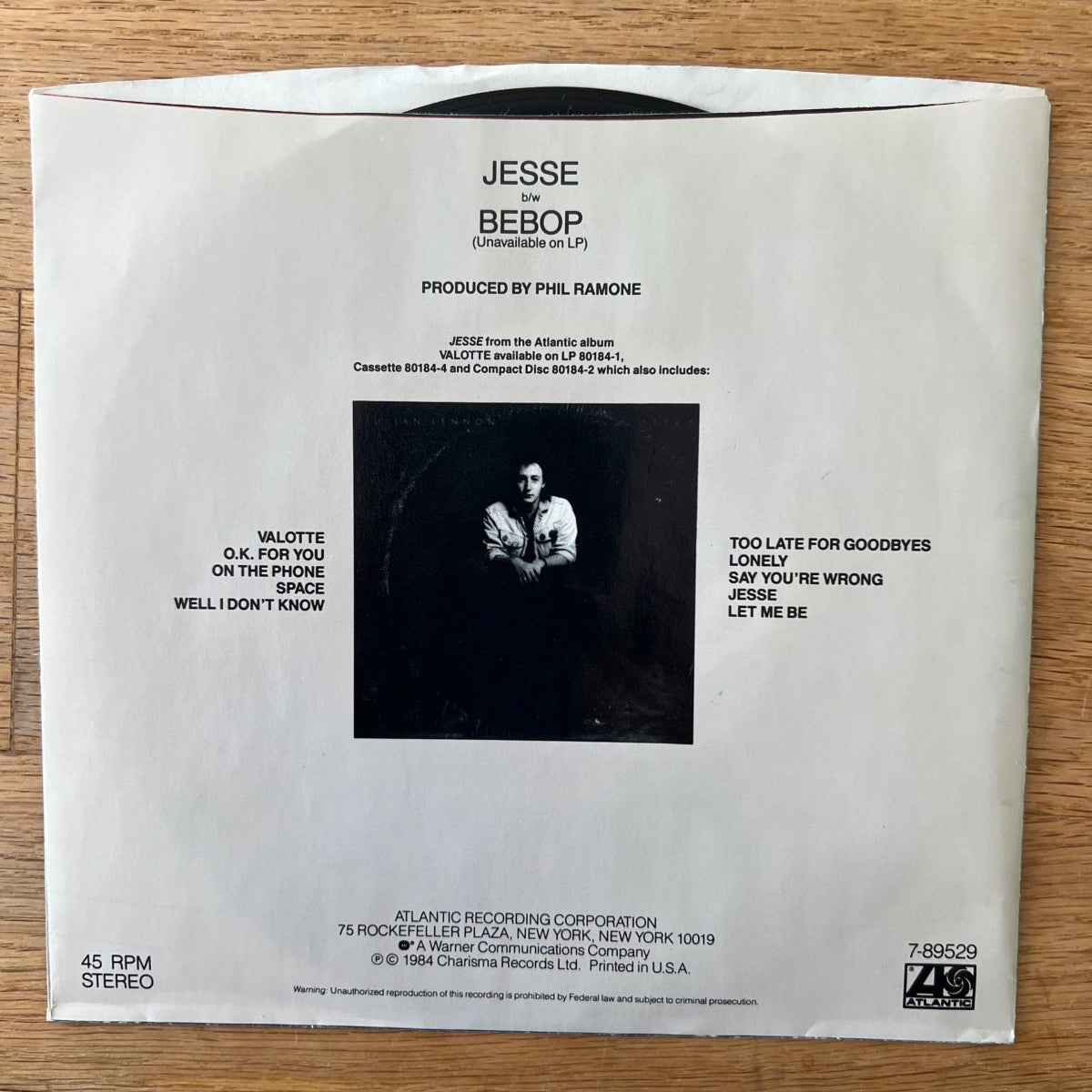 Julian Lennon - Jesse / 1. US Press. 1985 - (M-/M-)