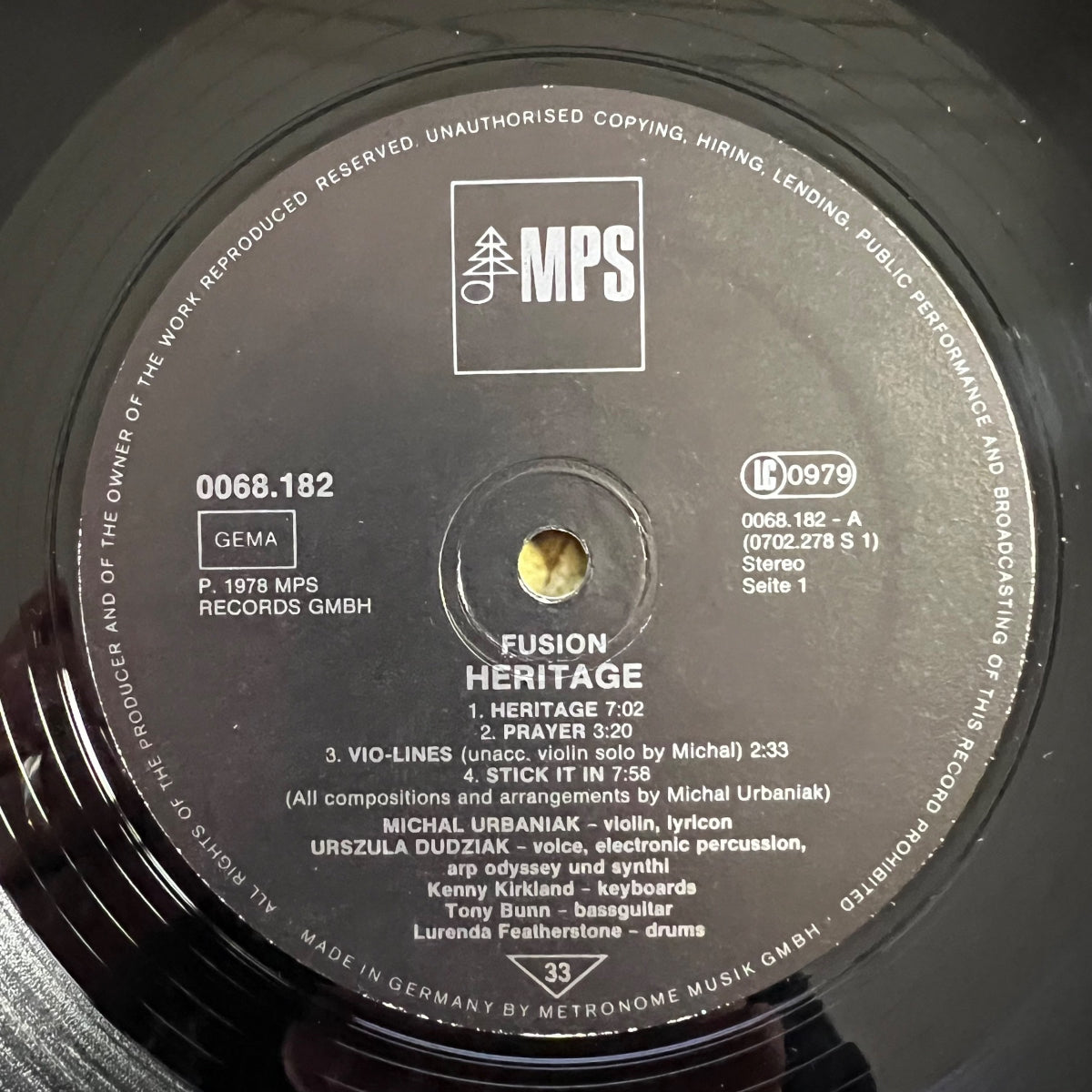 Michal Urbaniak's Fusion - Heritage / 1. D-Press. 1978 - (VG++/VG++)