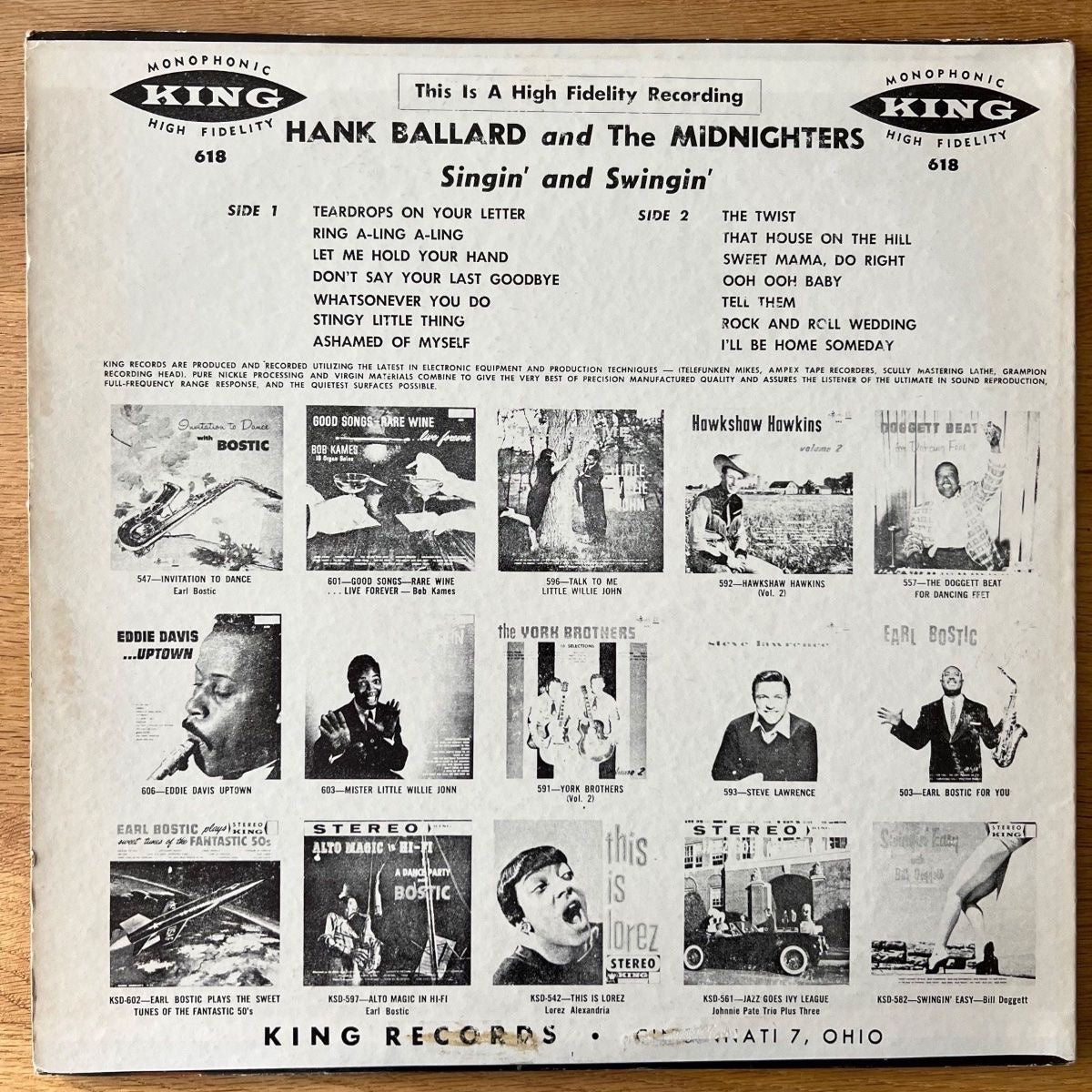 Hank Ballard &amp; The Midnighters - Singin' And Swingin' / US Press. 1977 - (VG++/VG+)