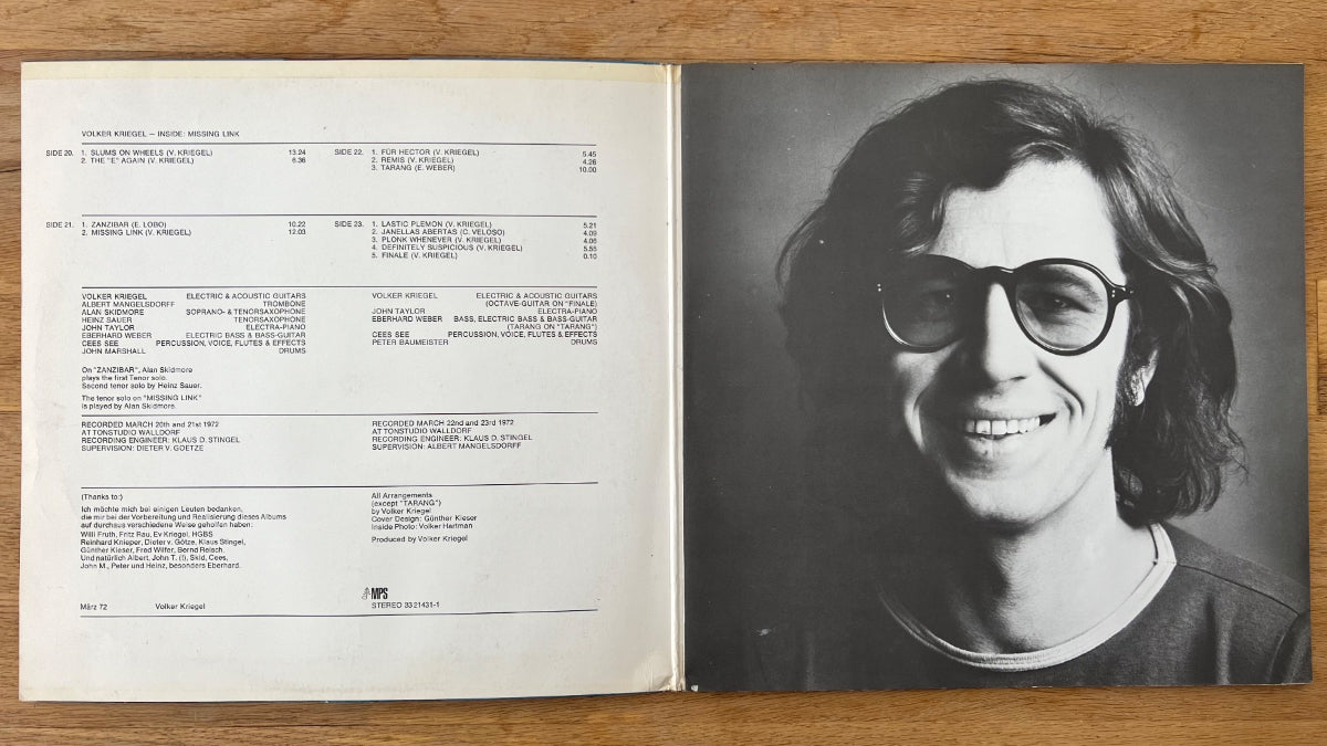 Volker Kriegel - Inside : Missing Link / 1. D-Press. 1972 - (M-/M-)