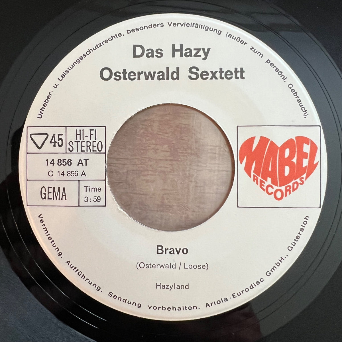 Hazy Osterwald Sextett - Bravo / 1. D-Press. 1971 - (M-/VG+)