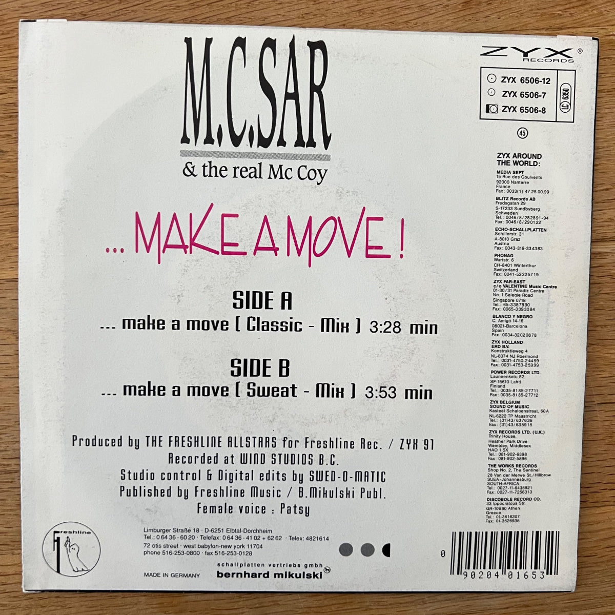 M.C. Sar & Real McCoy - Ake A Move! / 1. D-Press. 1991 - (M-/VG++)