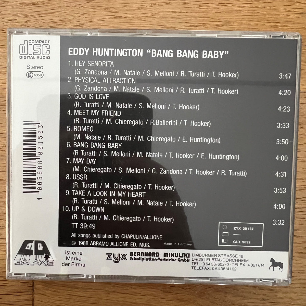 Eddy Huntington - Bang Bang Baby / CD - 1. D-Press. 1989 - (M-/M-)