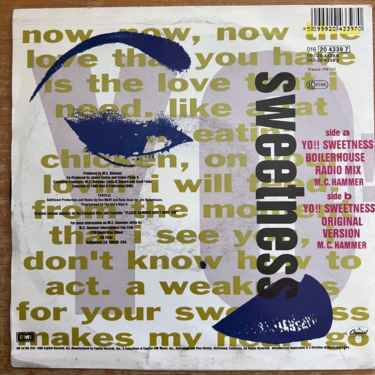 M.C. Hammer - Yo Swetness!! / 1. D-Press. 1991 - (M-/M-)