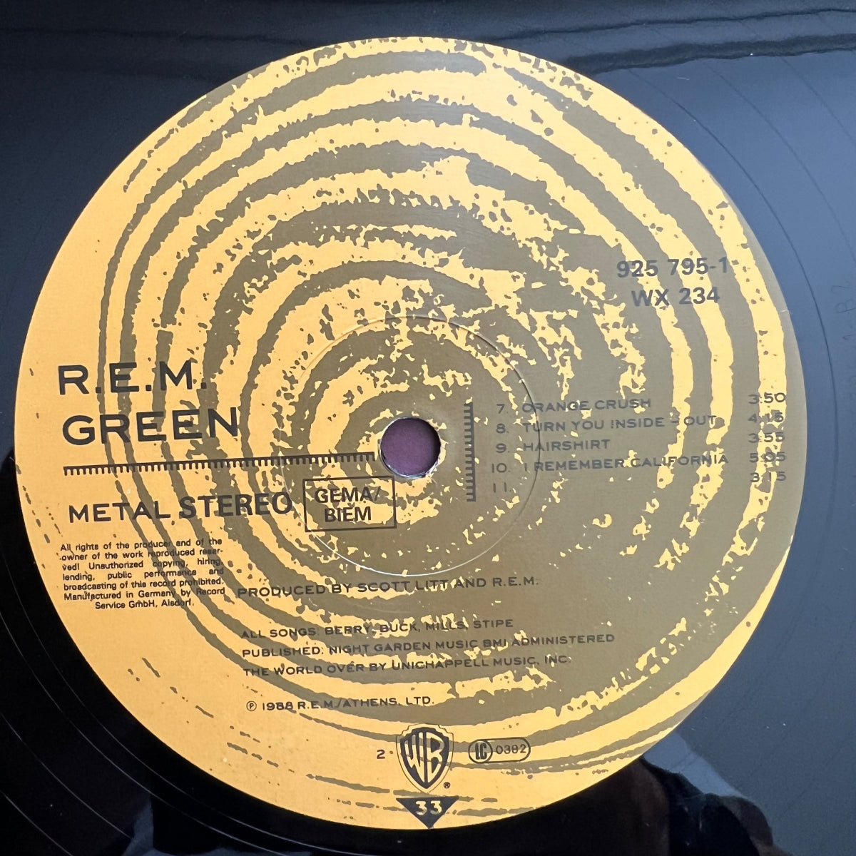 R.E.M. -  Green // 1. D-Press. 1988 - (M-/VG++)