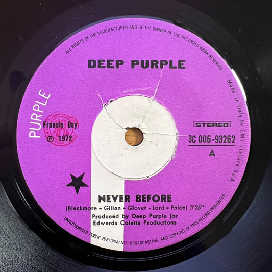 Deep Purple - Never Before / 1. Italy-Press. 1972 - (VG+/Neutral)