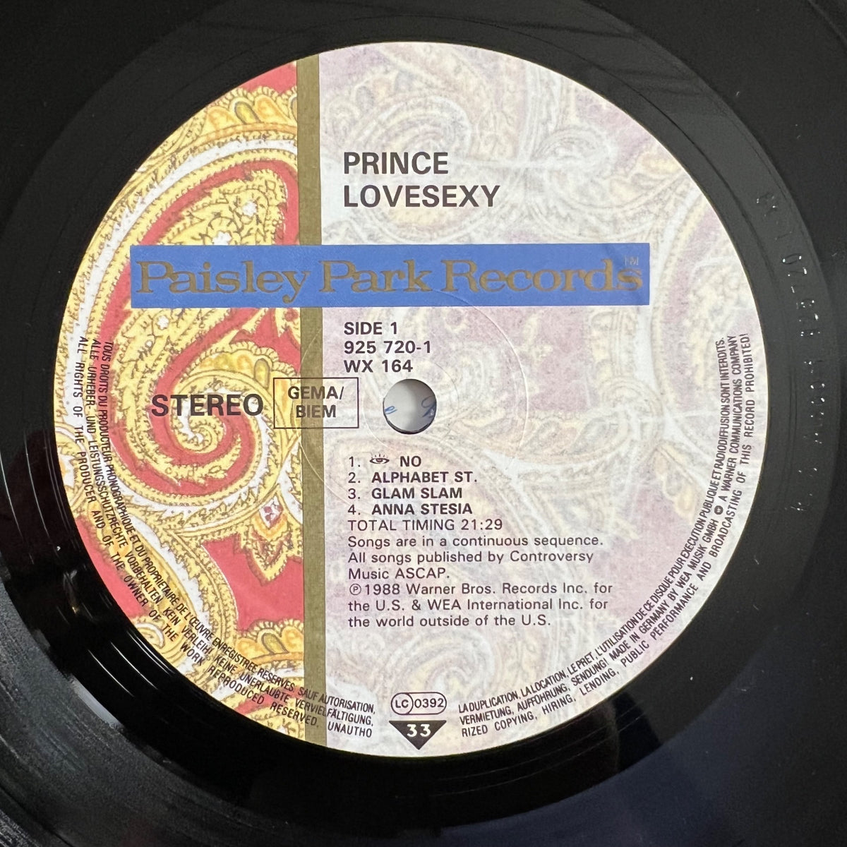 Prince - Lovesexy / 1. EU-Press. 1988 - (VG++/M-)