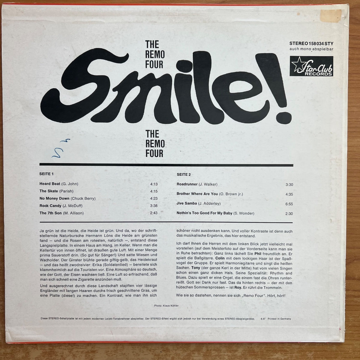 Remo Four - Smile! / 1. D-Press. 1967 - (VG++/VG++)