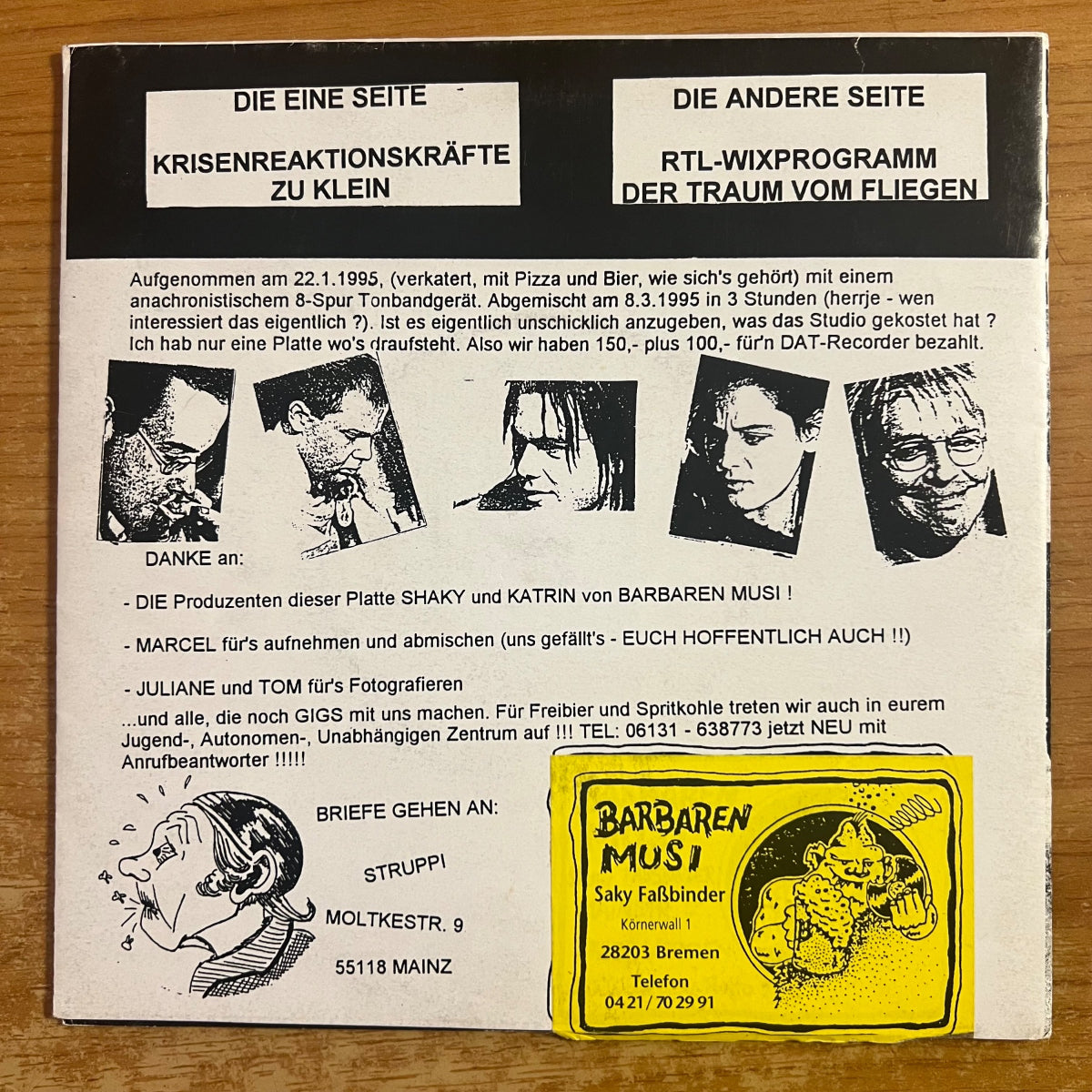 Hartes Brot - Krisenreaktionskräfte / 7" EP - 1. D-Press. 1995 - (M-/M-)