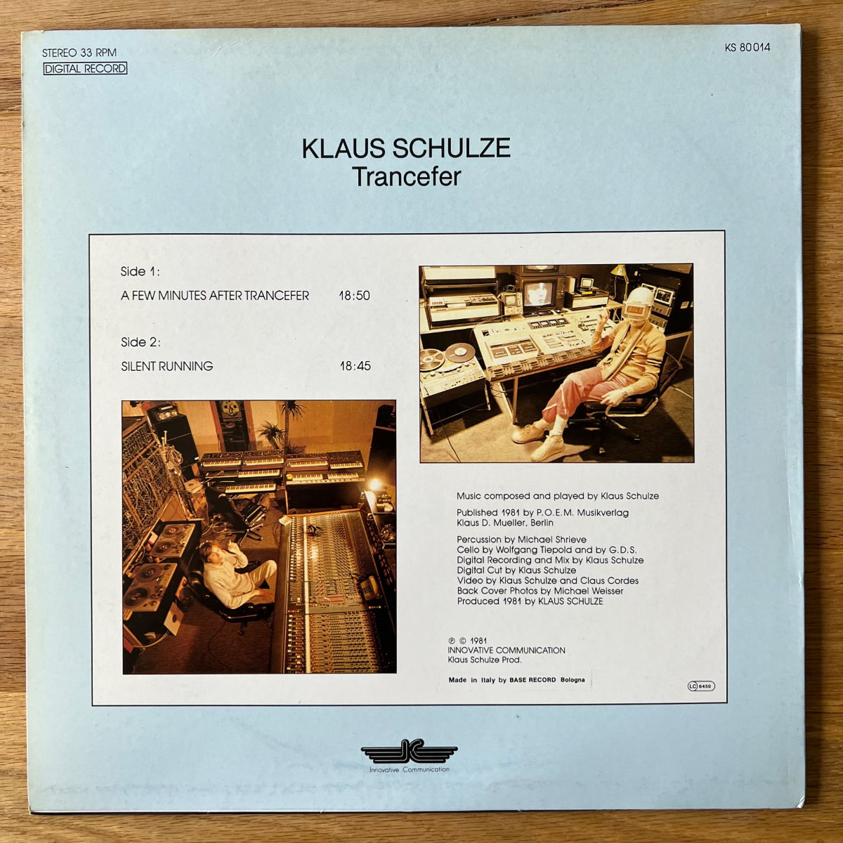 Klaus Schulze - Transfer / . Italy-Press. 1981 - (M-/VG++)