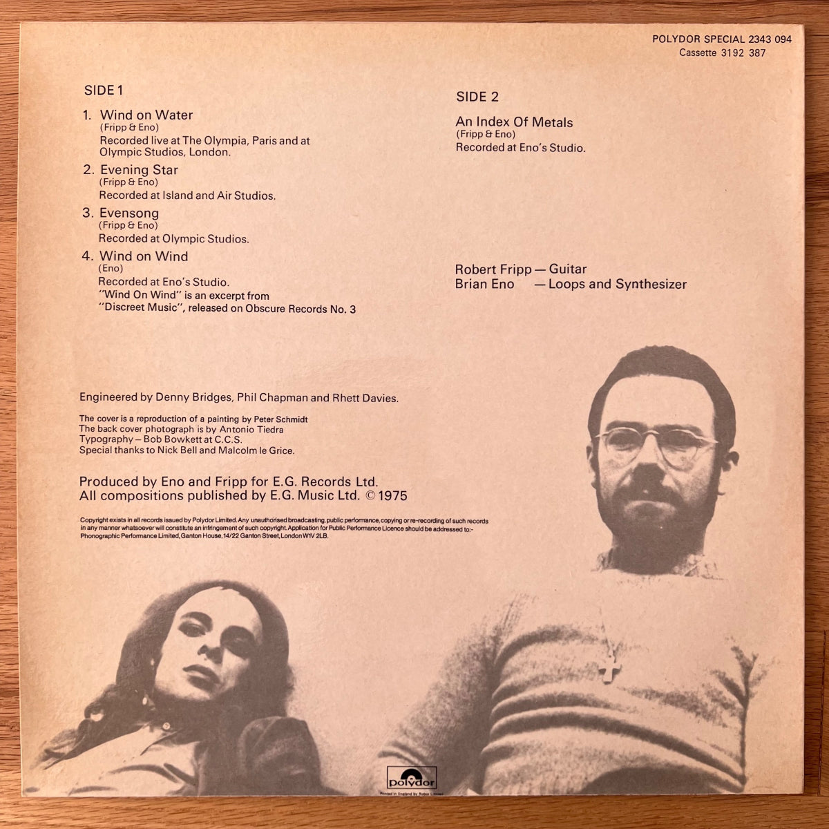 Fripp & Eno - Evening Star / UK-Press. 1977 - (M-/M-)