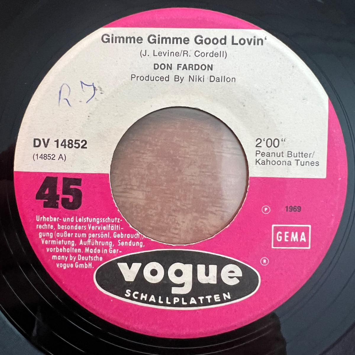Don Fardon - Gimme Gimme Good Lovin' / 1. D-Press. 1969 - (VG+/VG)