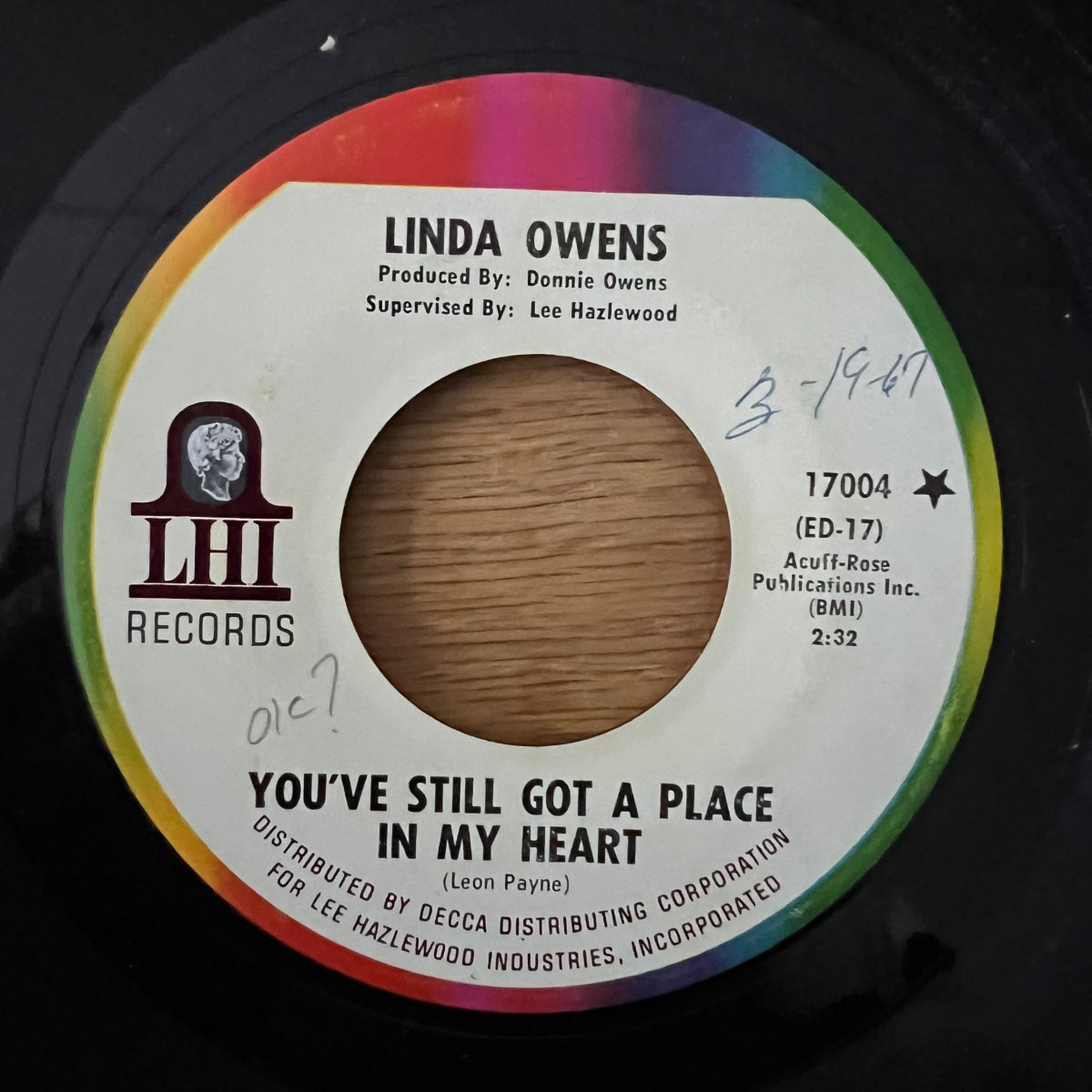 Linda Owens - You've Still Got A Place In My Heart / 1. US-Press. 1967 - (VG+/Neutral)