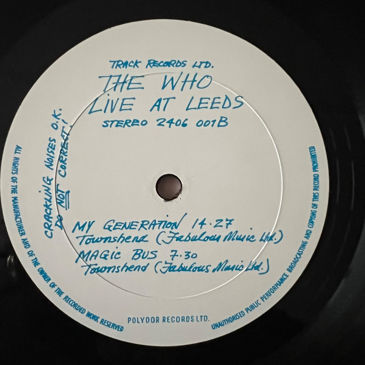 Who - Live At Leeds / US 2005 - Audioph. Press. on 200gr. Vinyl incl All Inserts & Poster - (M-/M-)
