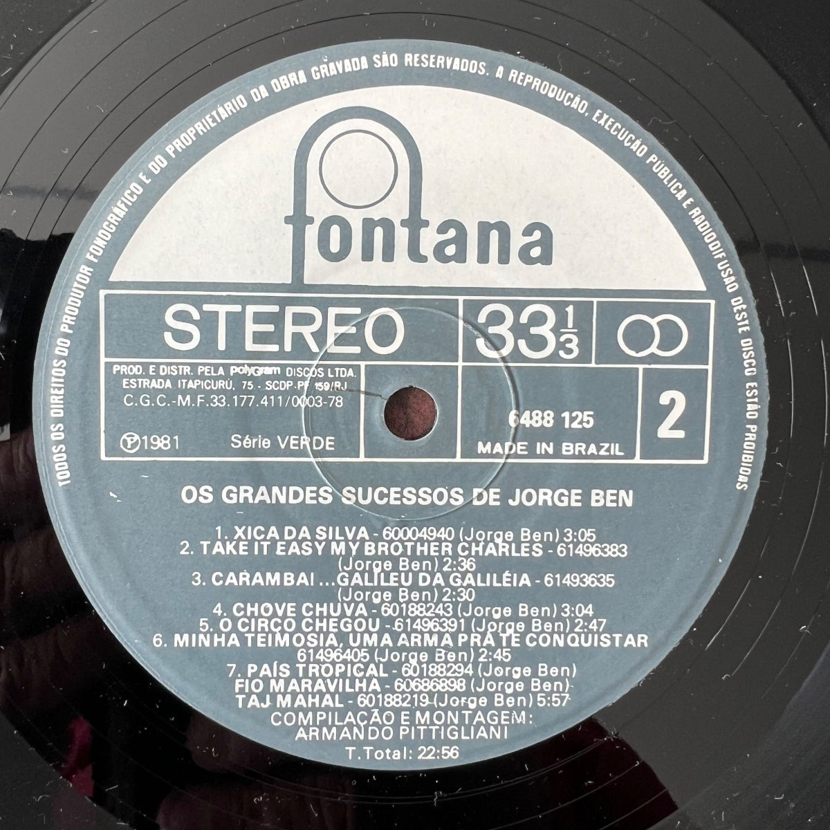 Jorge Ben - Os Grandes Sucessos De.. / 1. Brasil-Press. 1981 - (M-/M-)