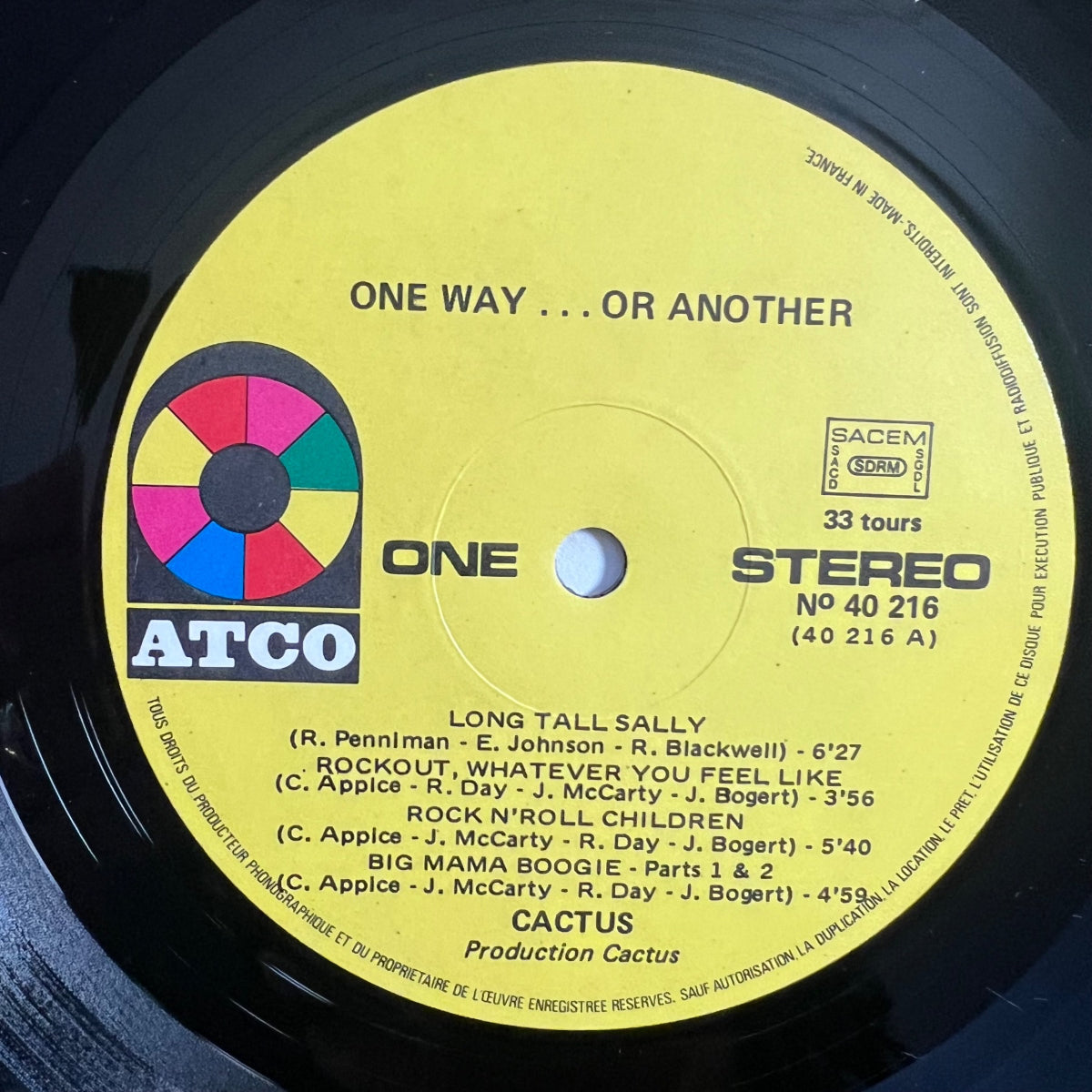 Cactus - One Way... Or Another / France-Press. 1972 - (M-/M-)