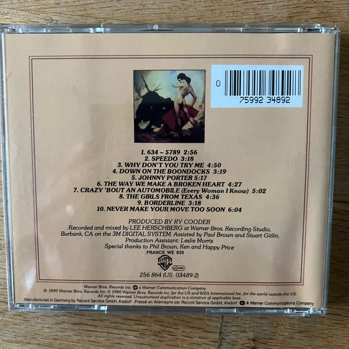 Ry Cooder - Borderline / CD - D-Press. 1987 - (M-/M-)