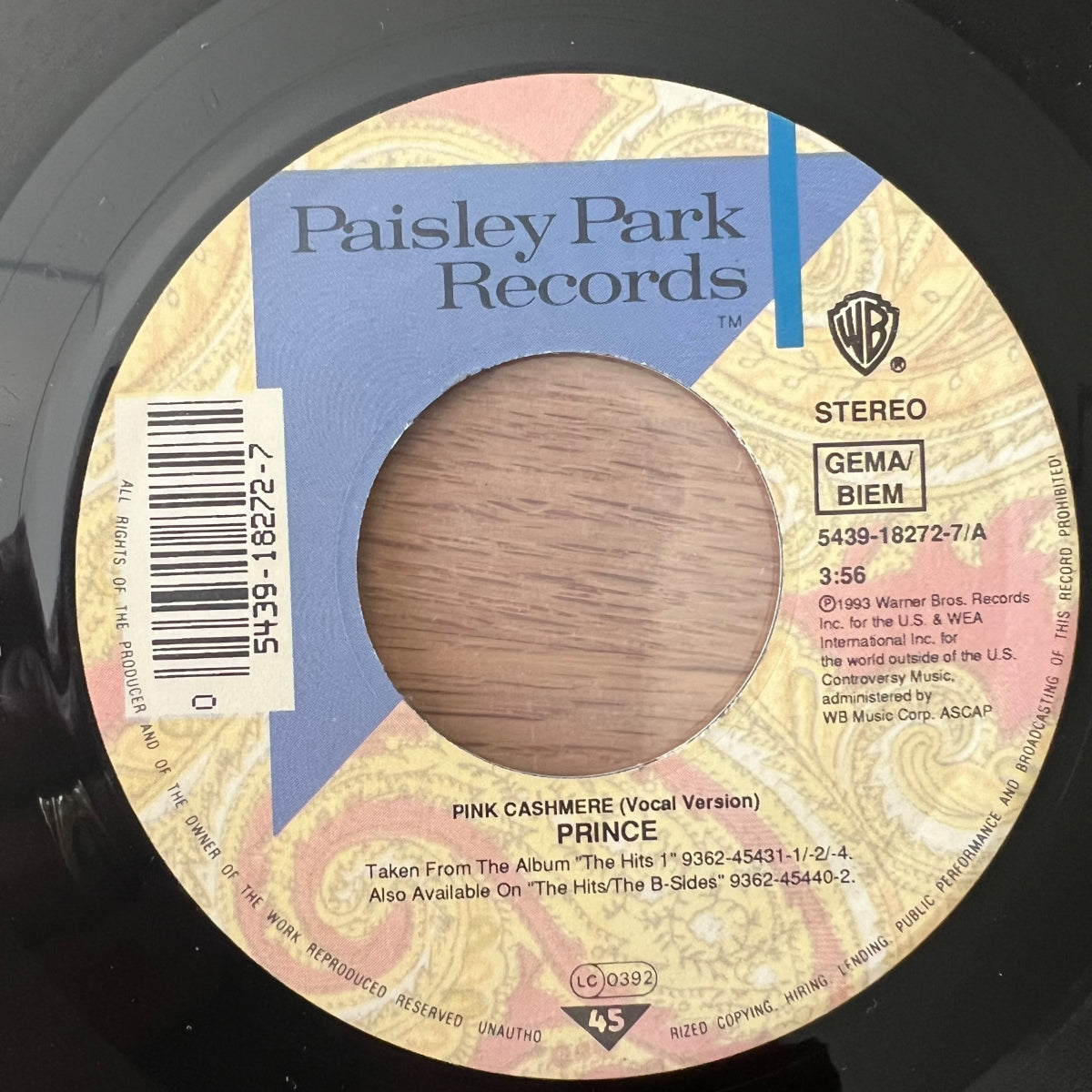 Prince - Pink Cashmere / 1.. D-Press. 1993 - (M-/VG++)