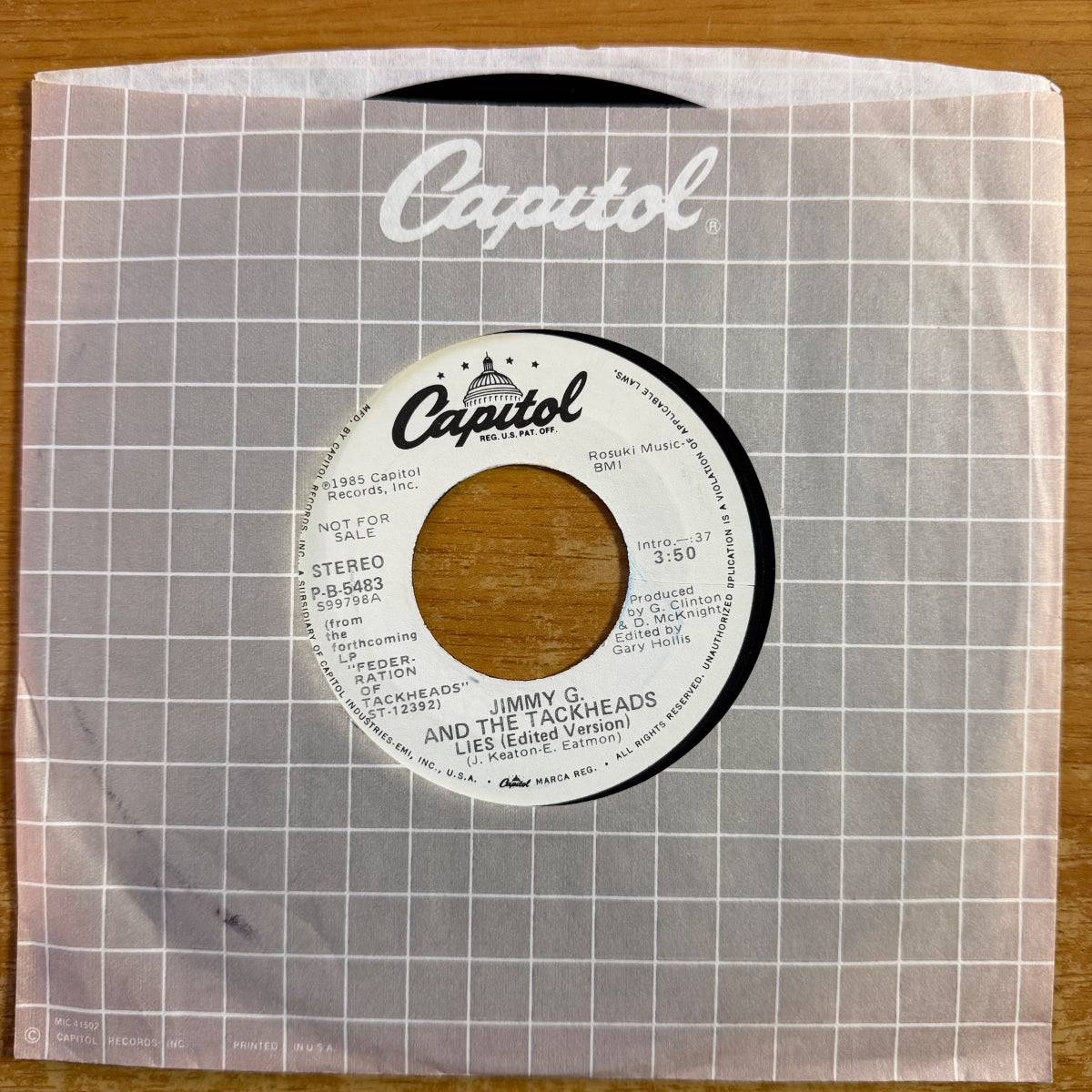 Jimmy G. & The Tackheads - Lies / US-Promo 1985- (VG++/VG+)