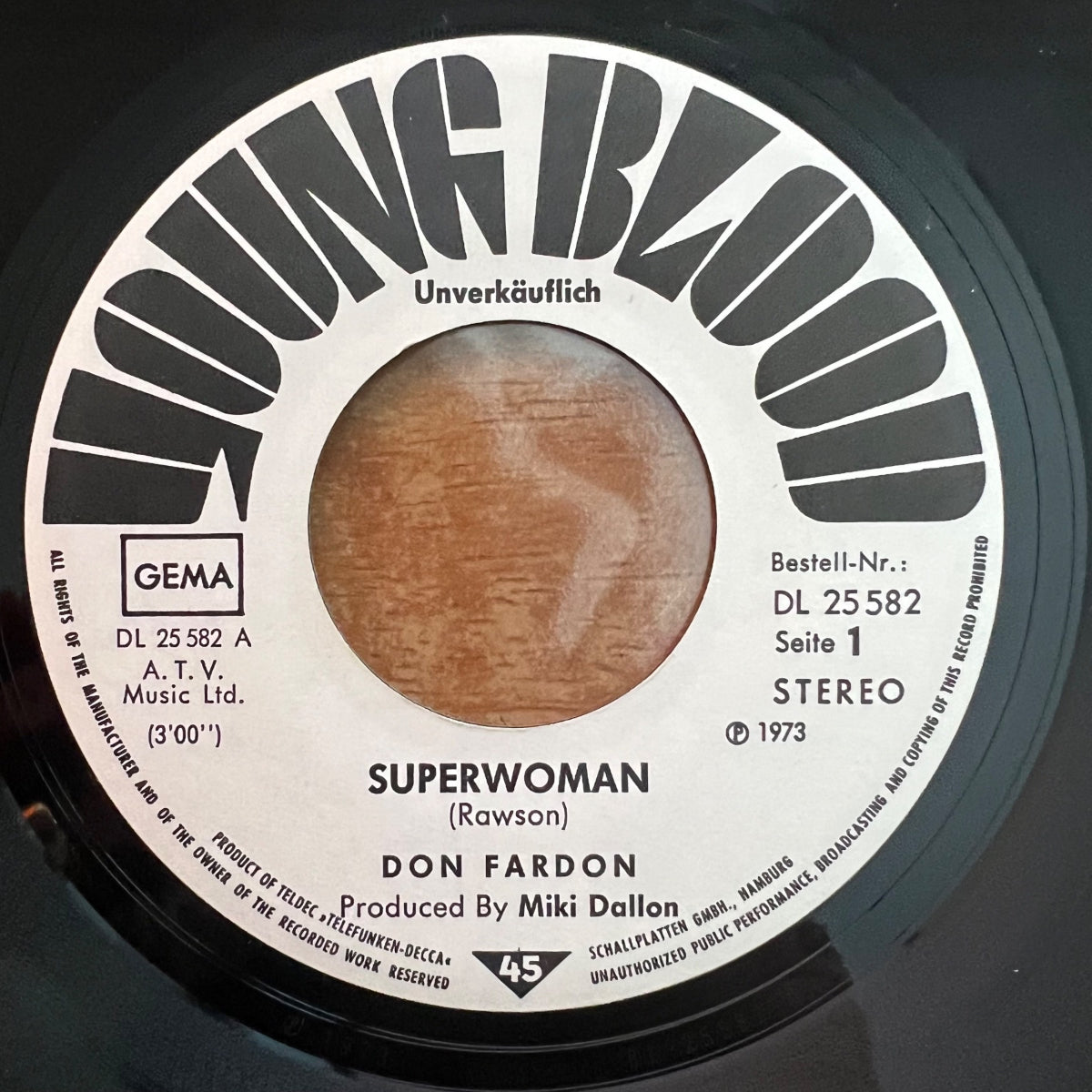 Don Fardon - Superwoman / D-Press. 1973 - Promo Copy - (VG++/VG+)