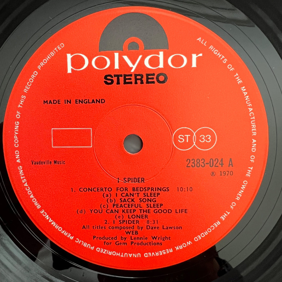 Web - I Spider / 1. UK-Press. 1970 - (M-/M-)