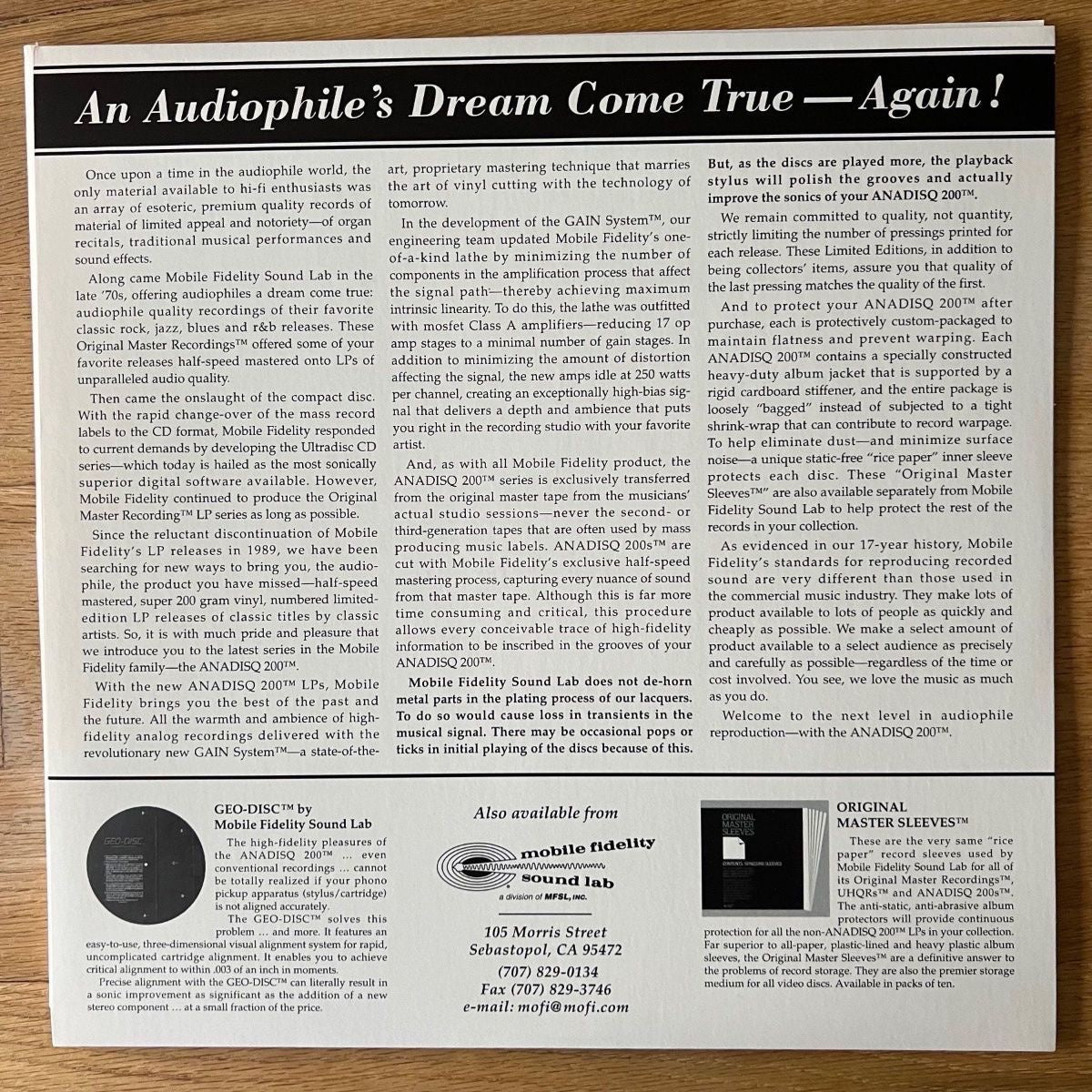 Bob Marley & The Wailers - Catch A Fire / Audioph. MFSL 1995 - (Mint)
