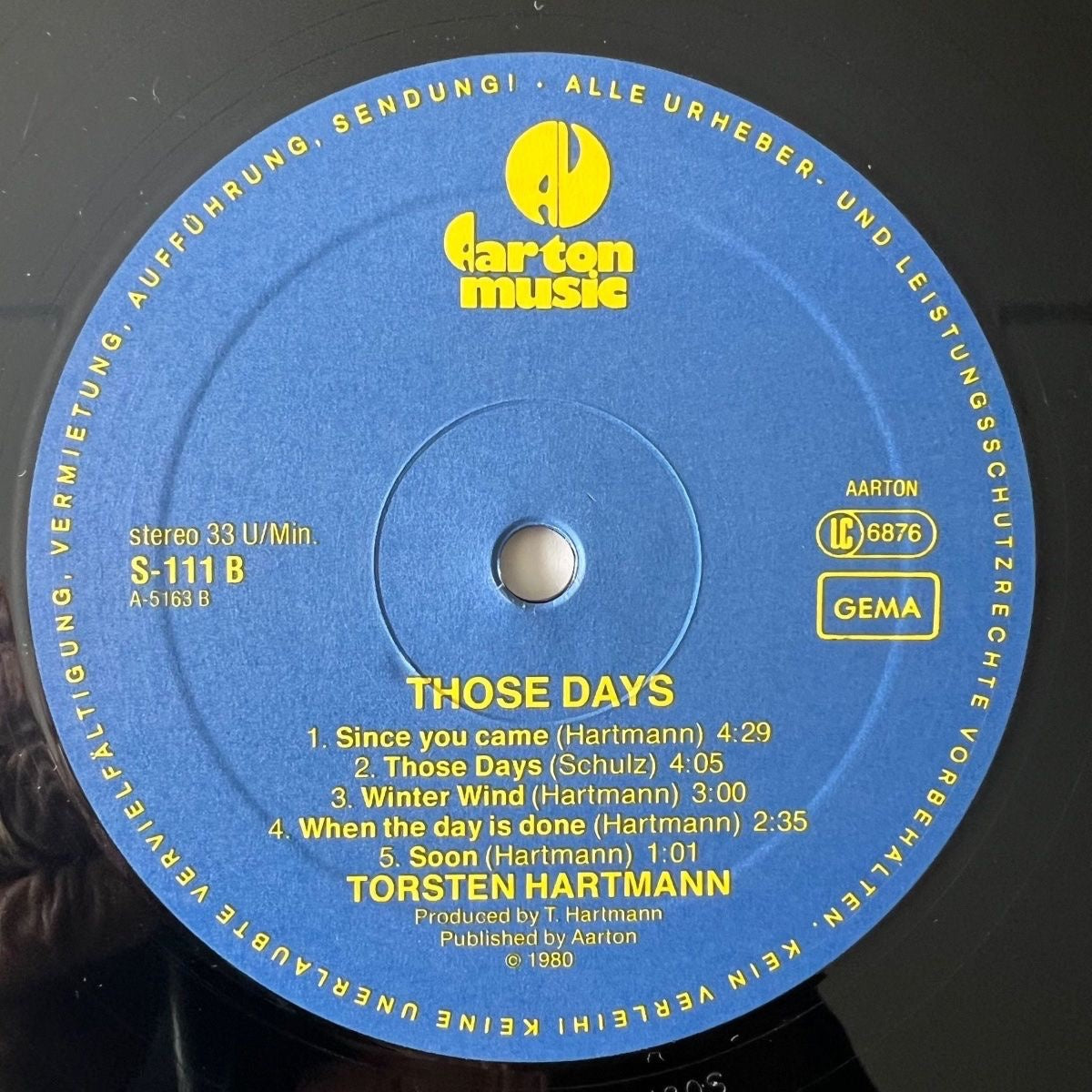 Torsten Hartmann - Those Days / 1. D-Press. 1980 - (M-/M-)