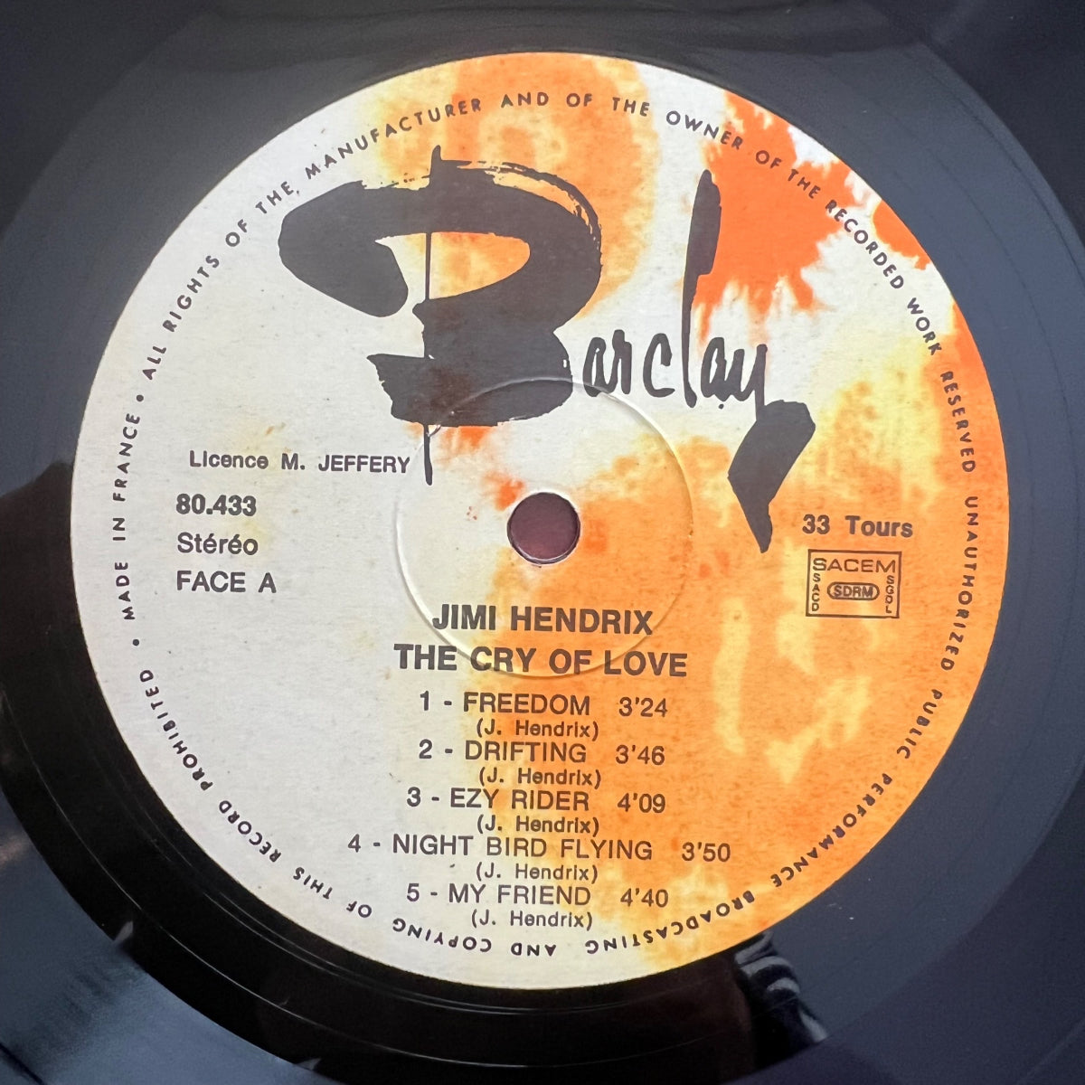 Jimi Hendrix - The Cry Of Love / 1. France-Press. 1971 - (M-/VG++)