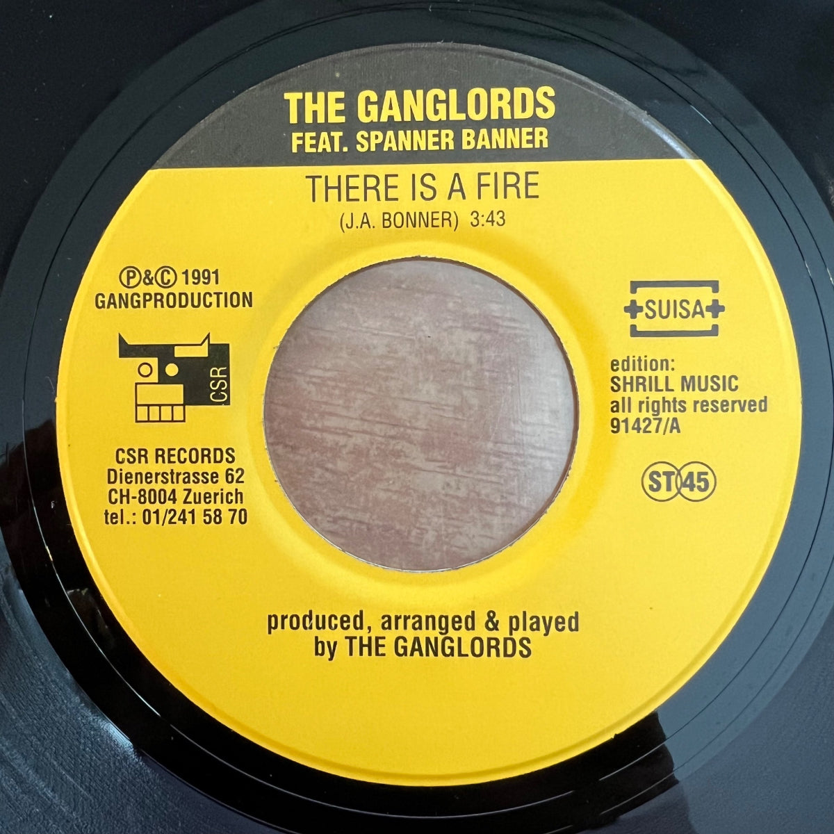 Ganglords feat. Spanner Banner -There Is A Fire / 1. Swiss-Press. 1991 - (VG++/VG++)