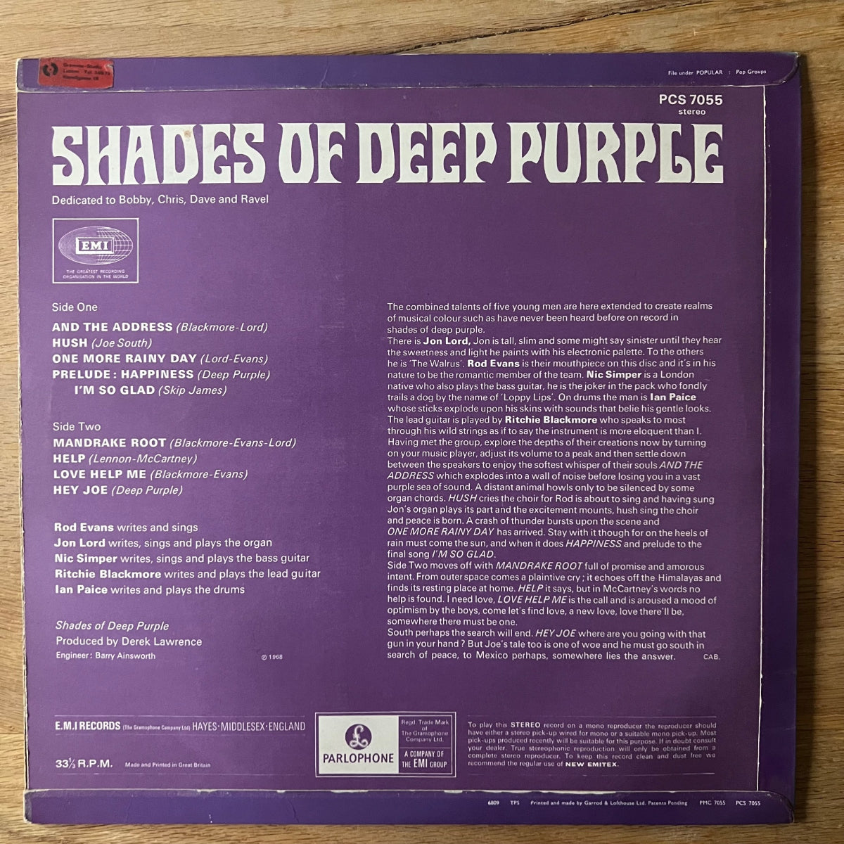 Deep Purple - Shades Of Deep Purple / 1. UK-Press. 1968 - (M-/M-)