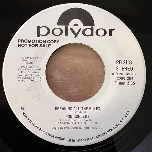 Ron Goedert - Breaking All The Rules / US-Promo 1980 - (VG++/Neutral)
