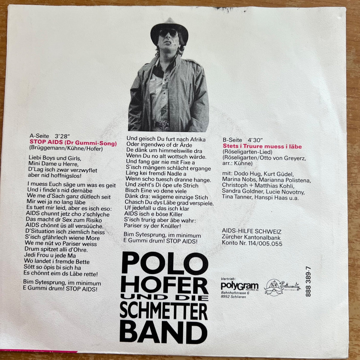 Polo Hofer & Schmetter Band - Stop Aids / 1. Swiss-Press. 1987 - (VG++/VG+)